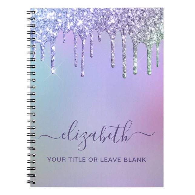 Caderno Espiral Rainbow Glitter Monogram (Frente)