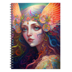 Caderno Espiral Rainbow Goddese Fantasy Art Notebook