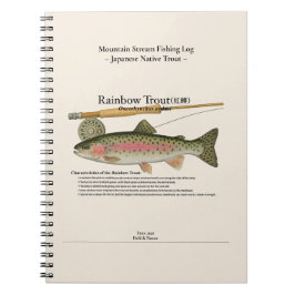 Caderno Espiral Rainbow Mountain Stream Fishing Log Photo Notebook