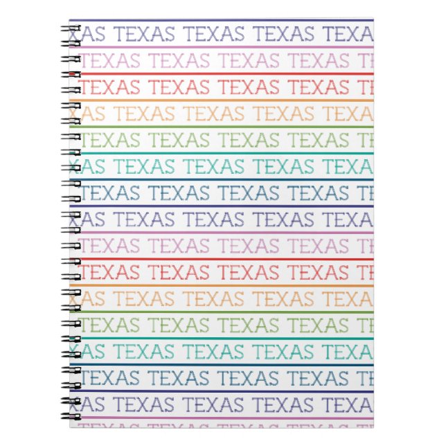 Caderno Espiral Rainbow Texas, Texas, Texas (Frente)
