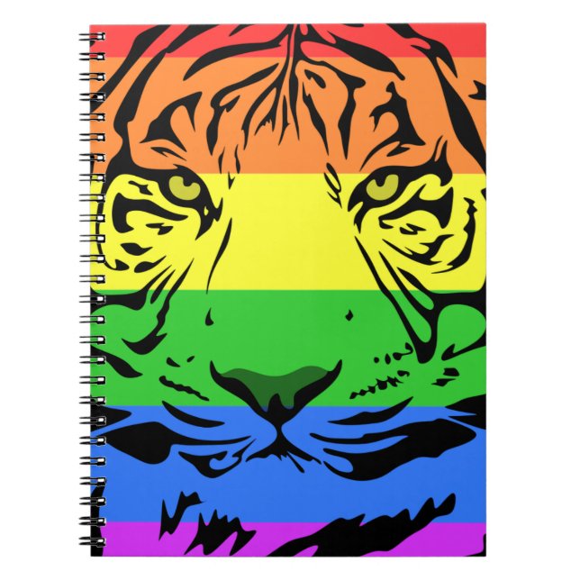 Caderno Espiral Rainbow Tiger (Frente)