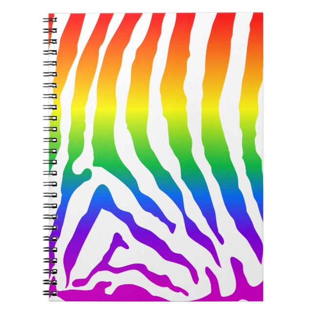 Caderno Espiral Rainbow Zebra Pattern (Frente)