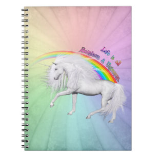 Caderno Espiral Rainbows e Unicórnios