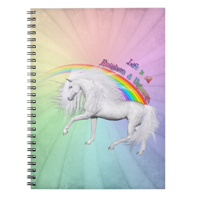 Caderno Espiral Rainbows e Unicórnios (Frente)