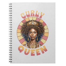 Caderno Espiral Rainha Africana, rainha africana, retro-ondulada