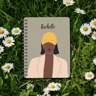 Caderno Espiral Rainha Afro-Americana da Melanina Personalizada