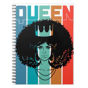 Caderno Espiral Rainha Afro-Americana Mulher Negra Melanin Sista