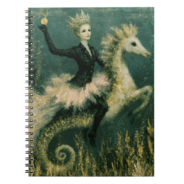 Caderno Espiral Rainha Bailarina Fofa no Seu Cavalo-Marinho