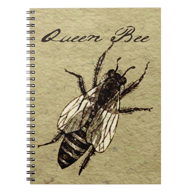 Caderno Espiral Rainha Bee Wildlife Inseto Insetório (Frente)