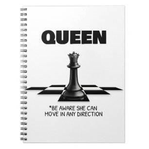 Caderno Espiral Rainha Chess, Tenha Consciência Que Pode Se Mover