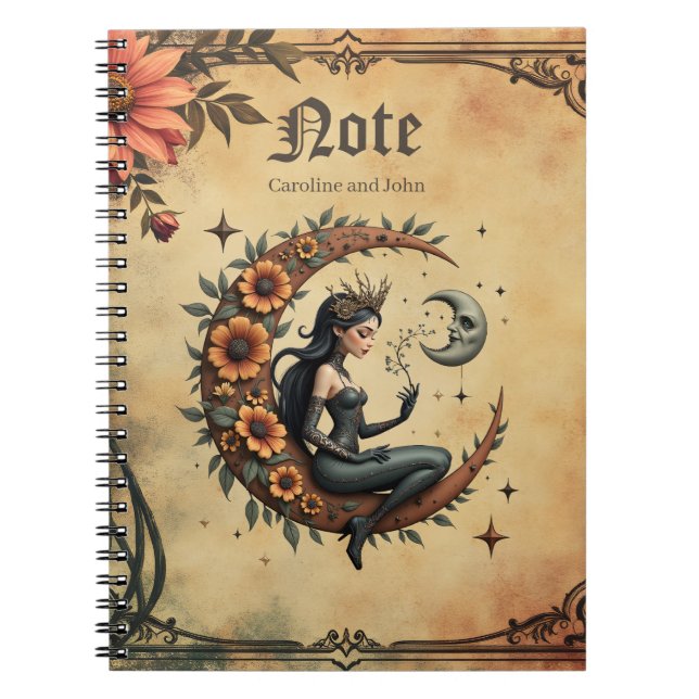 Caderno Espiral Rainha Crescente do Girassol (Frente)