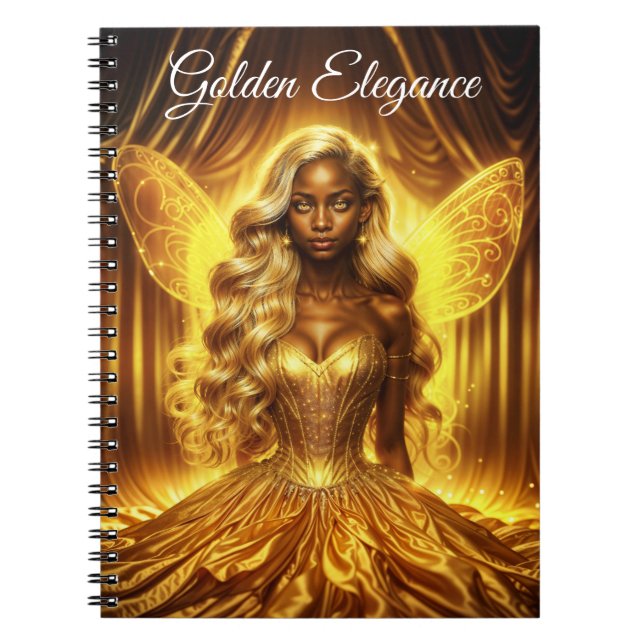 Caderno Espiral Rainha da fantasia majestosa em um reino mágico ou (Frente)