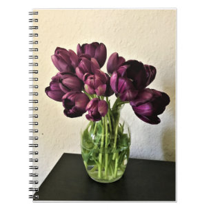 Caderno Espiral Rainha das Tulipas Noturnas