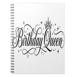 Caderno Espiral Rainha de Aniversário Grupo de Celebração Personal