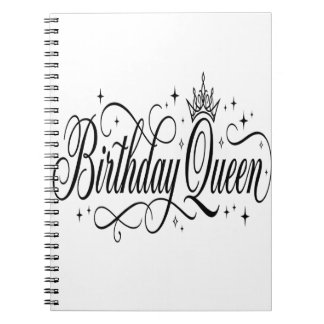 Caderno Espiral Rainha de Aniversário Grupo de Celebração Personal