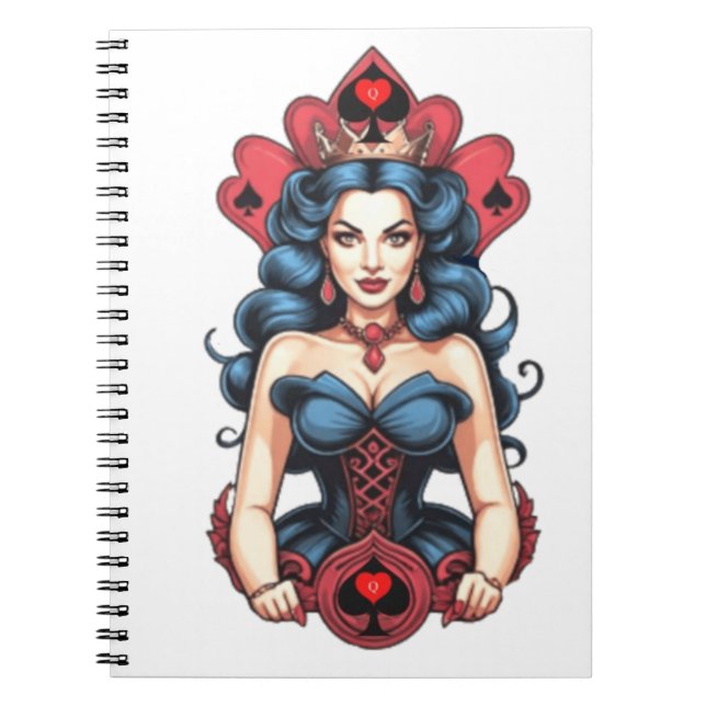 Caderno Espiral Rainha de Espadas Thunder_Cove (Frente)