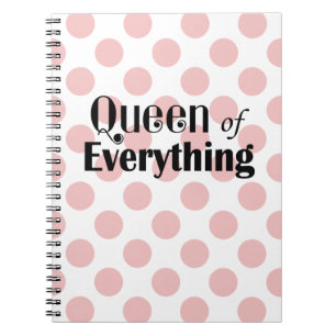 Caderno Espiral Rainha de Tudo Bolinhas Rosa