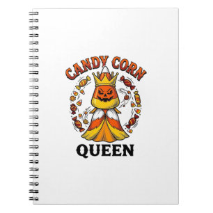 Caderno Espiral Rainha do Candy Corn Camisa de Halloween Vintage A