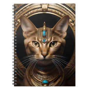 Caderno Espiral Rainha do Nilo: Cleópatra o Gato em Headdress