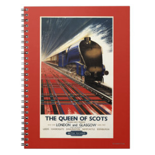 Caderno Espiral Rainha do trem escocês do Pullman