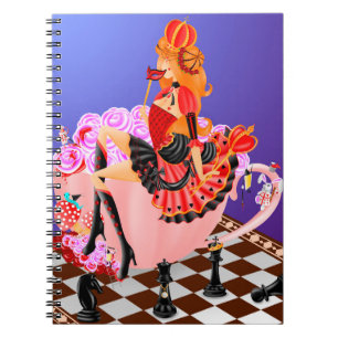 Caderno Espiral Rainha dos Corações na Terra Maravilha de Teacup