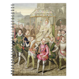 Caderno Espiral Rainha Elizabeth mim na procissão com seus