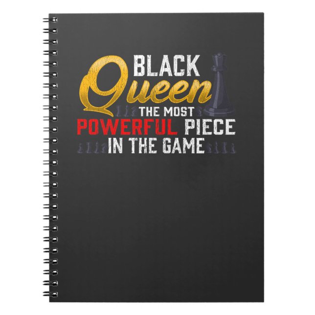 Caderno Espiral Rainha Negra Poderosa Peça Orgulhosa Mulher Orgulh (Frente)