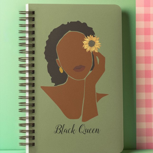 Caderno Espiral Rainha Negra, Rainha Africana Melanina (Criador carregado)