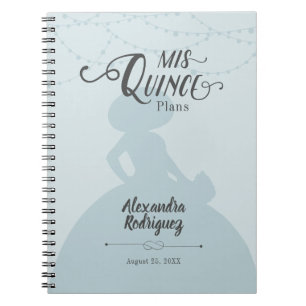 Caderno Espiral Rainy Day Blue Charro Silhouette Quinceanera