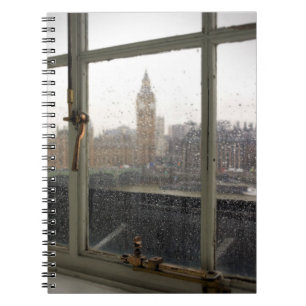 Caderno Espiral Rainy Day View no Big Ben - Notebook de Londres