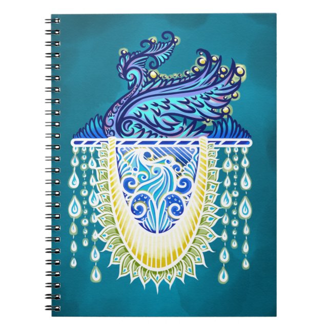 Caderno Espiral Raio de Peacock Real (Frente)