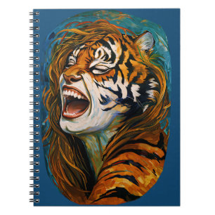 Caderno Espiral Raio do Coração Selvagem - Tigresa Colorida