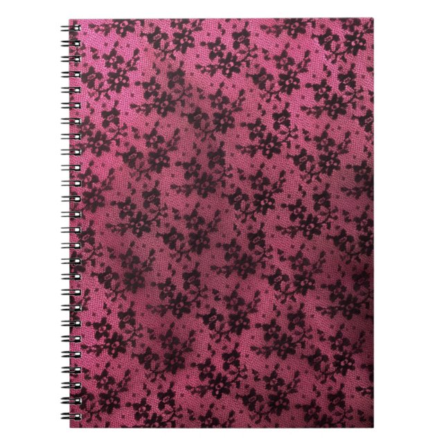 Caderno Espiral Raios Pretos com Fundo Rosa (Frente)