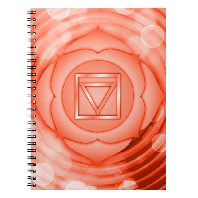 Caderno Espiral Raiz Vermelha Elegante Chakra Chi Zen Espiritual (Frente)