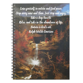Caderno Espiral Ralph Waldo Emerson citações da natureza