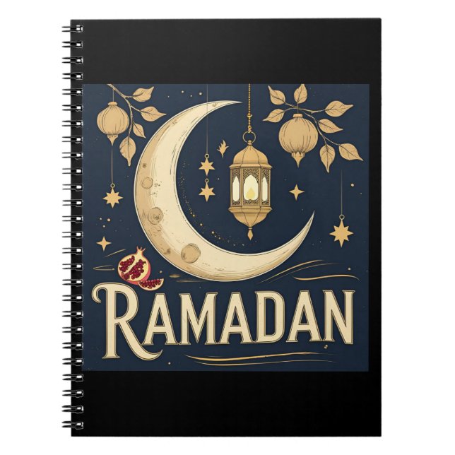 Caderno Espiral Ramadã captura a luz, o ritmo e a reflexão (Frente)