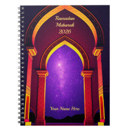 Caderno Espiral Ramadão Dourado Roxo Sonhador