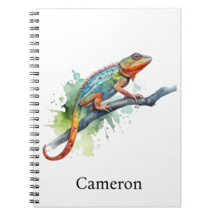 Caderno Espiral Ramal das Cores: Arte de Chameleon, personalização