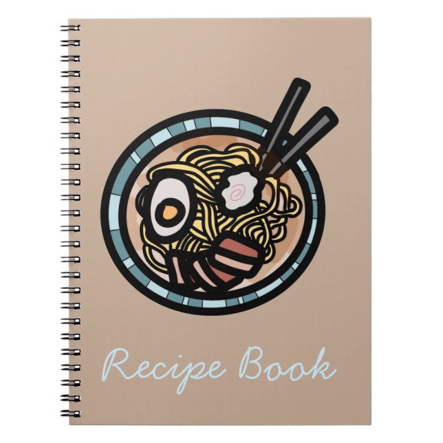 Caderno Espiral Ramen ama japonês fofo (Frente)