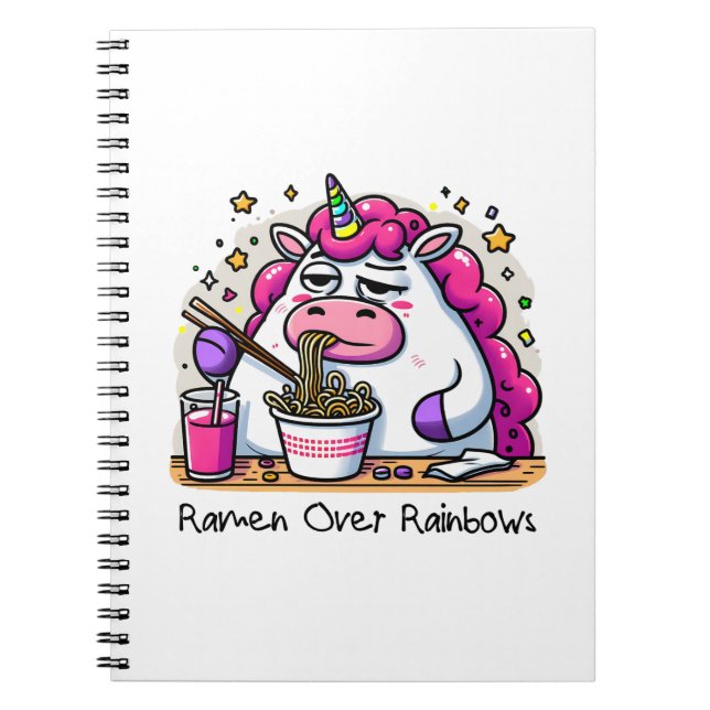 Caderno Espiral Ramen de Comida Unicorn (Frente)