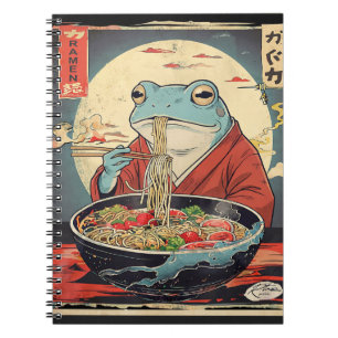 Caderno Espiral Ramen Japonês Vintage Sapo Macarrão para fã de ani