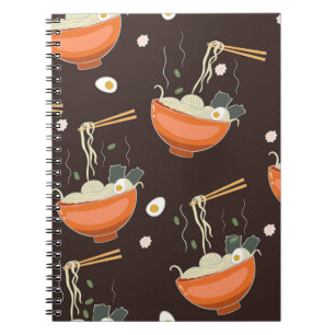 Caderno Espiral Ramen Noodles: Gráficos Vintage