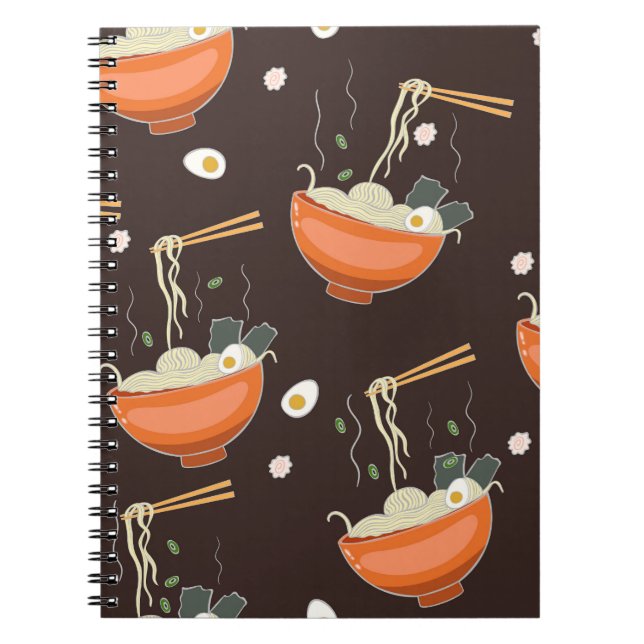 Caderno Espiral Ramen Noodles: Gráficos Vintage (Frente)