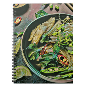 Caderno Espiral Ramen trabalho de arte