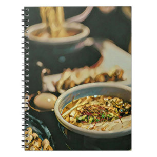 Caderno Espiral Ramen trabalho de arte