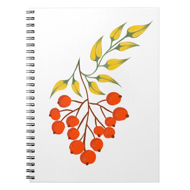 Caderno Espiral Ramificação viburno estilo ucraniano. Ucrânia (Frente)