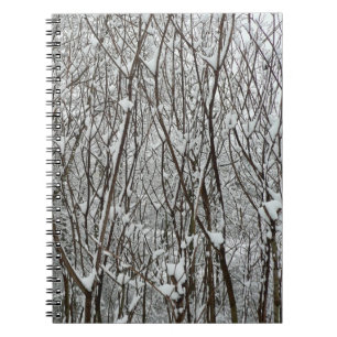 Caderno Espiral Ramificações cobertas por neve inverno