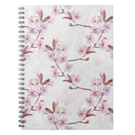 Caderno Espiral Ramificações do Flor de Cereja primavera