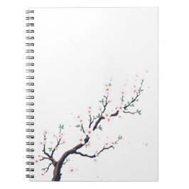 Caderno Espiral Ramo de Árvore Japonês Minimalista