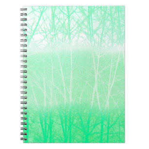 Caderno Espiral Ramos Geados Nebulosos Verde Hortelã
